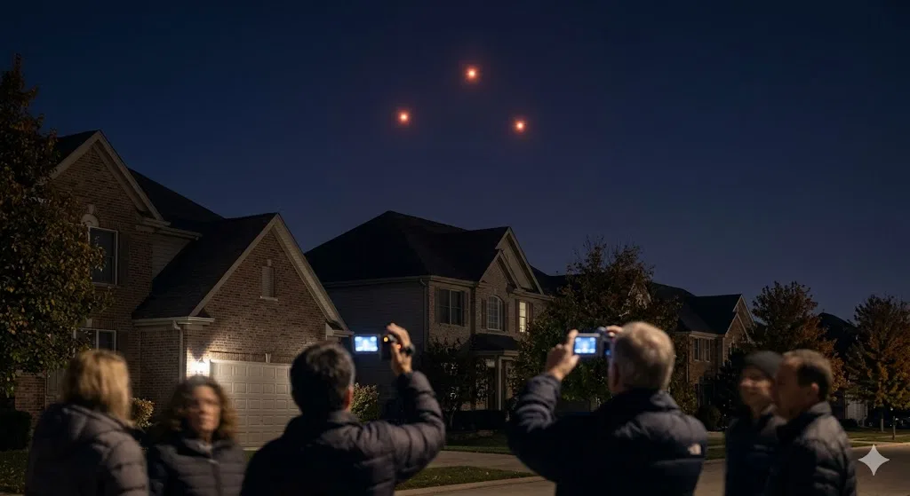 Overview image for Triangular Lights: UFO Patterns in Chicago Suburbs | Illinois UFOs