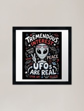 Listing image for remendous Interest - UFOs Are Real Framed Wall Art Poster Canvas Print Picture