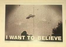 Listing image for UFOs EXIST Flying Saucer X-Files Conspiracy Poster/Print signed by artist Frank
