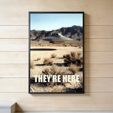 Listing image for Bob Lazar "They're Here" S4 UFO Poster, Wall Art Print