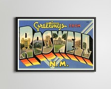 Listing image for ROSWELL New Mexico Large Letter POSTER! (up to 24" x 36") - Postcard - UFO - Art