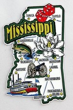Listing image for MISSISSIPPI STATE MAP AND LANDMARKS COLLAGE FRIDGE COLLECTIBLE SOUVENIR MAGNET